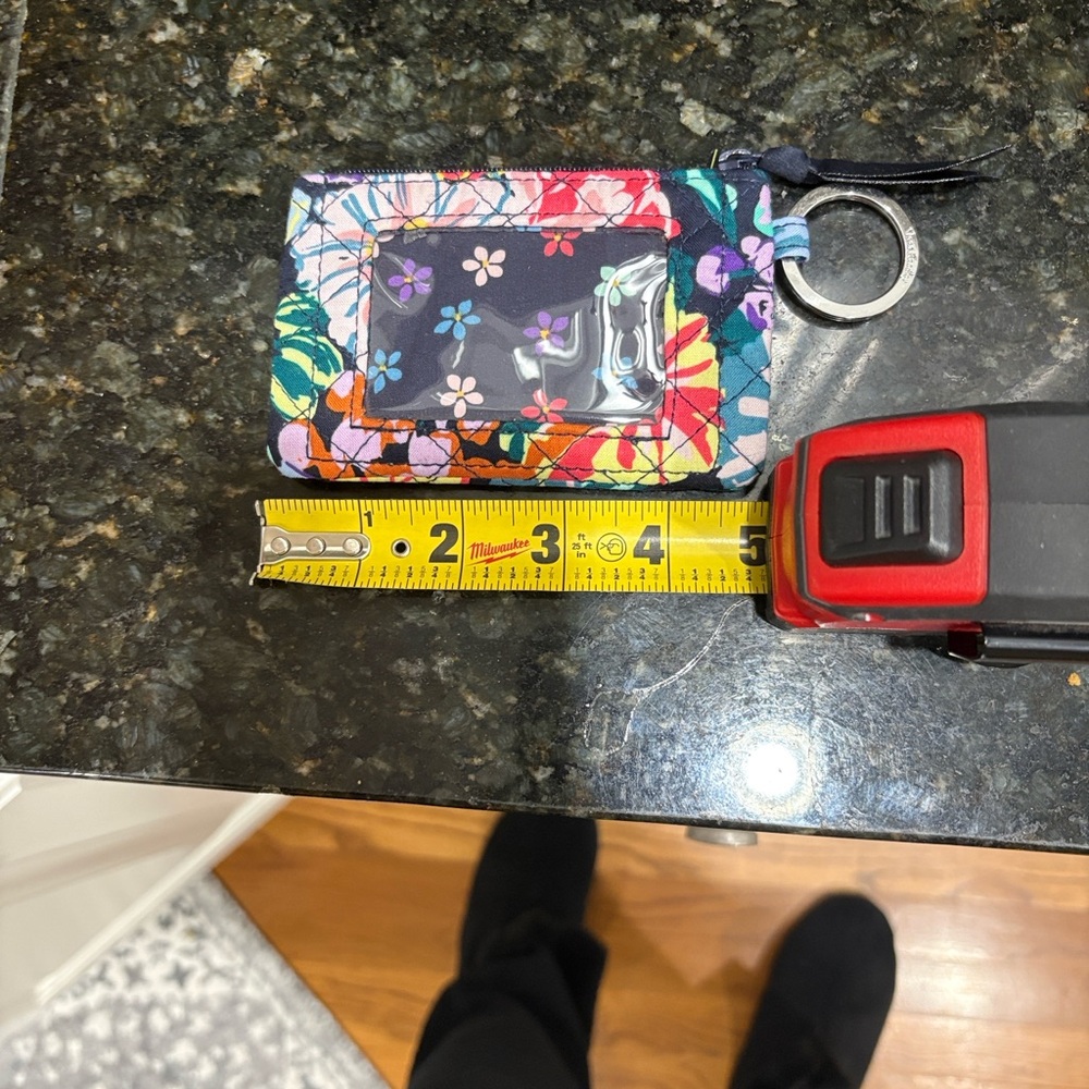 Vera Bradley Happy Blooms Zip ID Case with Key Ring